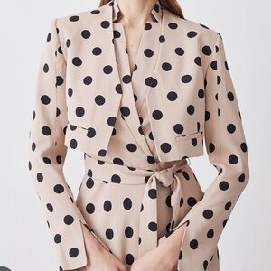 Karen Millen Polka Dot Cropped Jacket